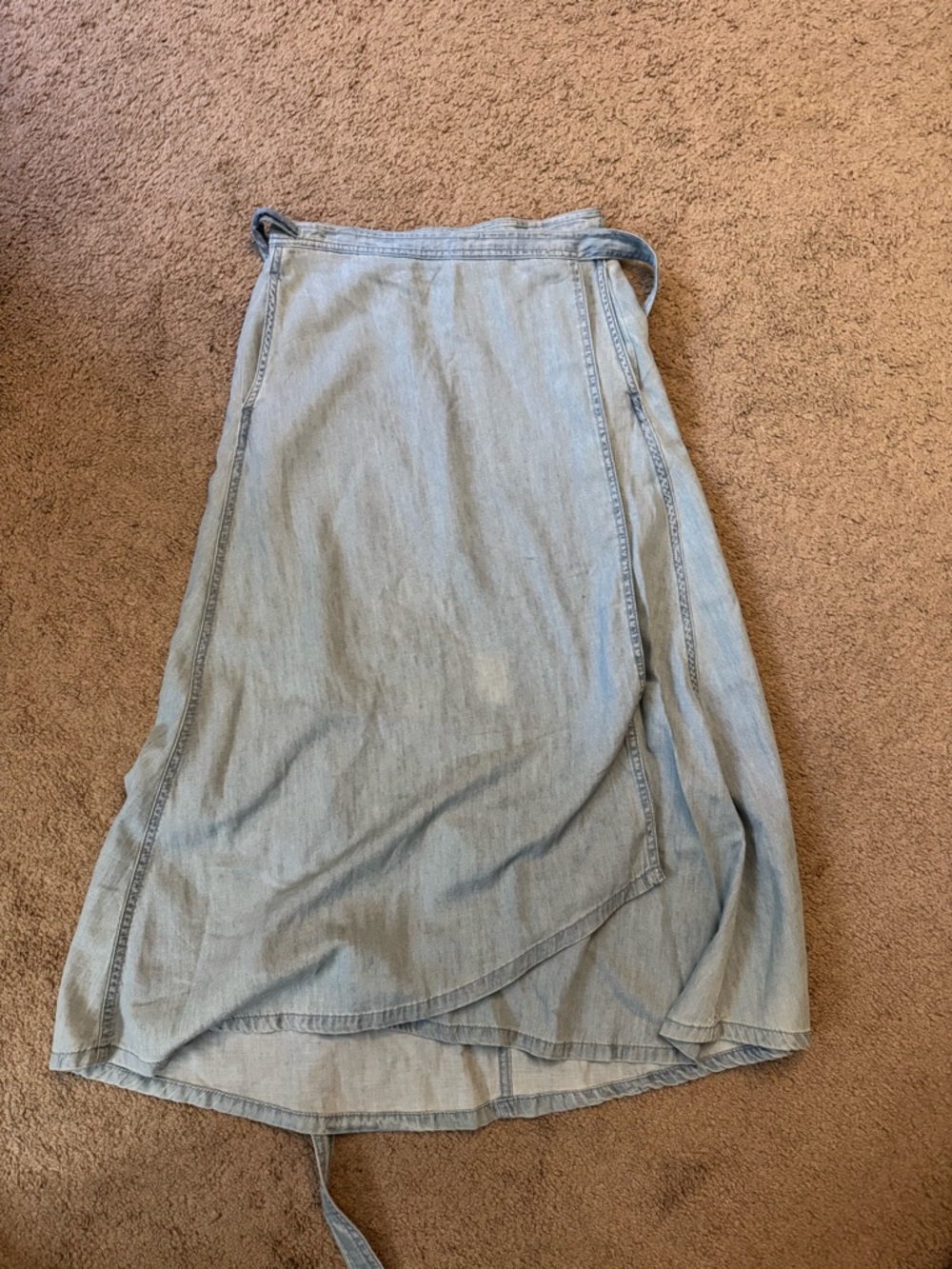 GAP Light Blue Denim Wrap Midi Skirt